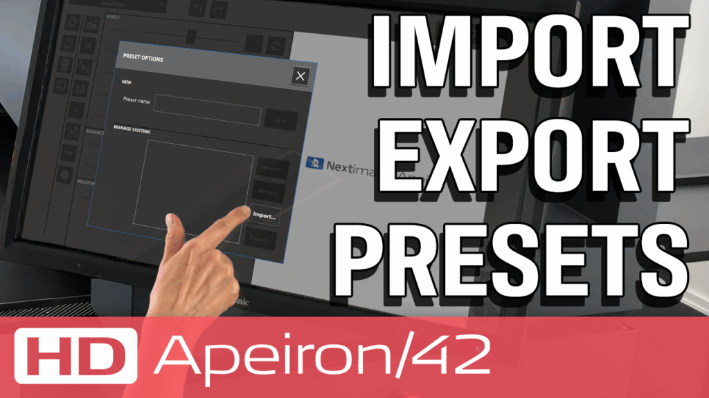 HD Apeiron/42 Tips: Import and export presets